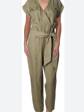 Ralph Lauren Olive Wrap Utility Jumpsuit